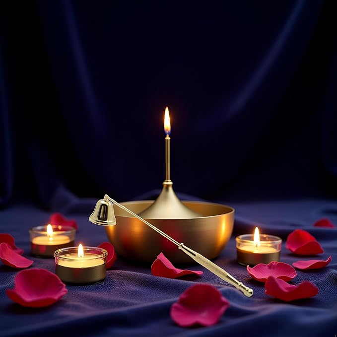Gold Metal Candle Snuffer Wick Snuffer with Long Handle Candlesnuffers Candle Sleeves Accessories, Candlesnuffers