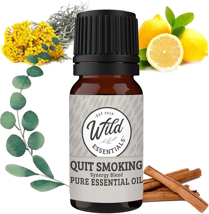 Wild Essentials Quit Smoking 100% Pure Essential Oil Synergy Blend - 10ml, Premium Grade, Use tor Help Quench Cravings The Natural Way! Made and Bottled in The USA
