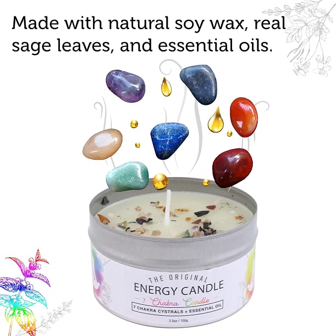 SOUL STICKS Smudge Candle for Cleansing House, Meditation, Chakra Healing, Aromatherapy | 3.5 Ounce Smudge Candle for Spiritual Cleansing (7 Chakras)