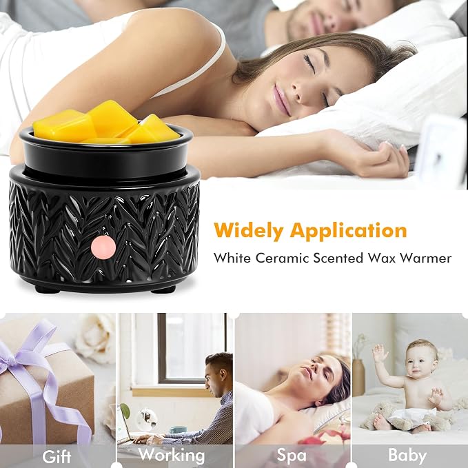 EQUSUPRO Wax Melt Warmer for Scented Wax Melts- Electric 4 in-1 Ceramic Candle Wax Warmer Burner Fragrance Wax Melter for Home Office Bedroom Living Room Decor & Gifts for Women