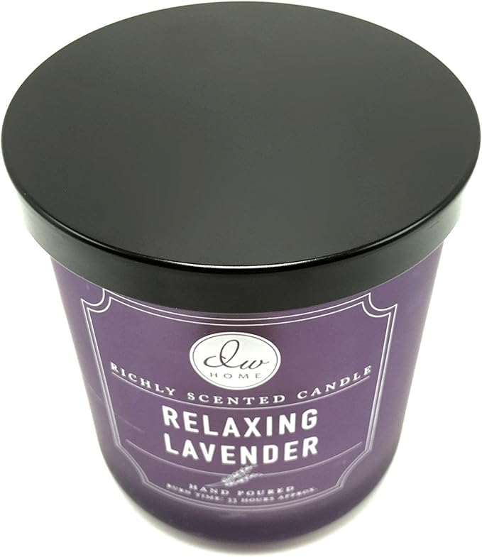 DW Home Relaxing Lavender Scented Candle for Home, 9 oz, Medium Single Wick Candle Jar, Up to 33H Burn Time, Luxury Scented Candle for Relaxation, Gifting, Home Décor