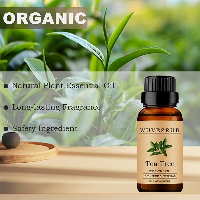 Tea Tree Essential Oils 10ML, 100% Pure and Natural Essential Oil for Aromatherapy Diffuser - 0.33 Fl Oz/Tea Tree