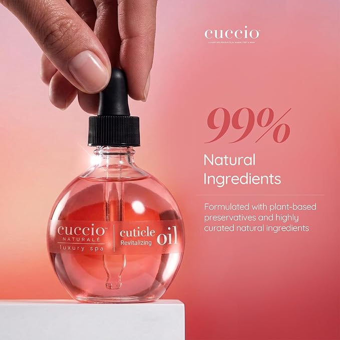 Cuccio Naturale Pomegranate & Fig Revitalizing Cuticle Oil, Lightweight Fast-Absorbing Hydrating Nail & Cuticle Conditioner, Cold-Pressed Oils + Vitamin E, 2.30 Fl Oz