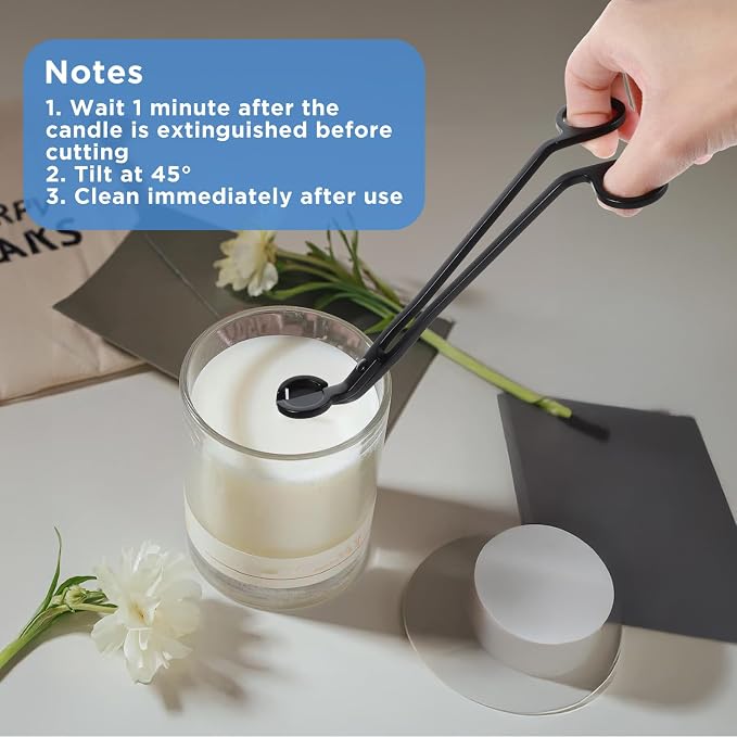 JIEYAO 10PCS Black Stainless Steel Candle Wick Trimmers, 7 Inch Wick Cutters Candle Scissors for Cleaner Burn Prevents Soot Buildup