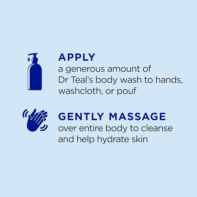 Dr Teal's Body Wash with Pure Epsom Salt, Lavender & Eucalyptus, 24 fl oz (Pack of 2)