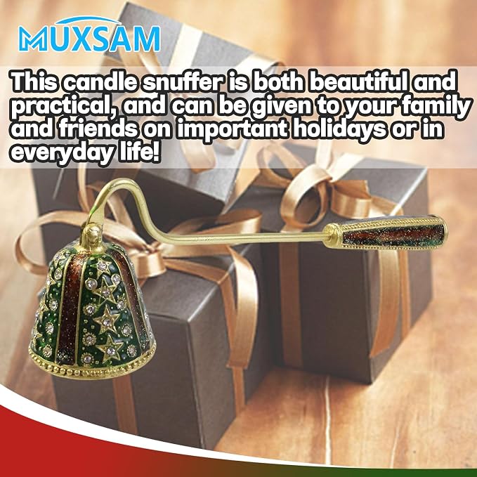 MUXSAM Vintage Candle Snuffer, Handheld Candle Extinguisher with Long Handle Wick Flame Snuffer Metal Candle Accessory for Home Decoration, Star Diamond