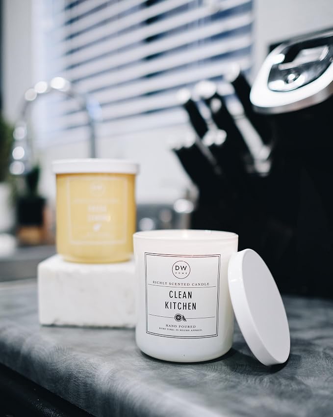 DW Home Clean Kitchen Scented Candle for Home, 9 oz, Medium Single Wick Candle Jar, Up to 33H Burn Time, Luxury Scented Candle for Relaxation, Gifting, Home Décor