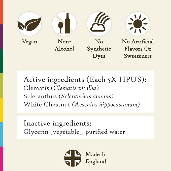 Bach Original Flower Remedies, Clarity Of Mind Trio Kit, For Focus & Mindfulness (Non-Alcohol Formula), Natural Homeopathic Flower Essence, Vegan, 3 x 10mL Droppers