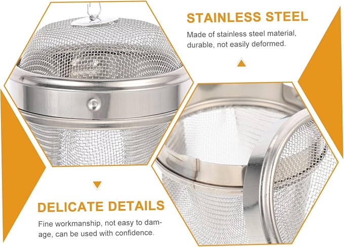 PRETYZOOM 2pcs Stainless Steel Jewelry Cleaning Basket Practical Watch Jewelry Cleaner Fine Mesh Tea Infuser Balls for Home Restaurant and Tearoom Use