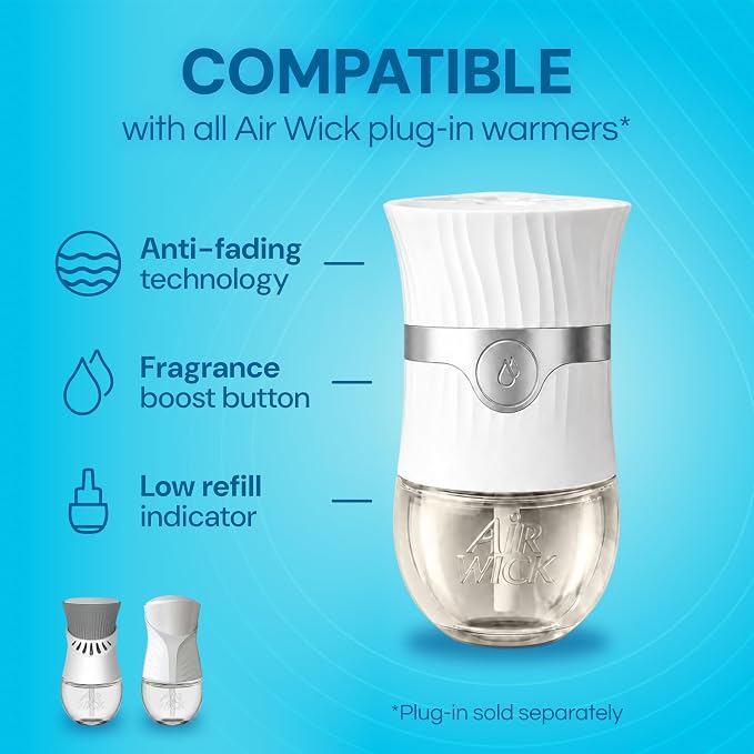 Air Wick Plug-In Scented Oil Refills, 10 Count, Fresh Linen, Air Freshener, Essential Oils, Eco Friendly