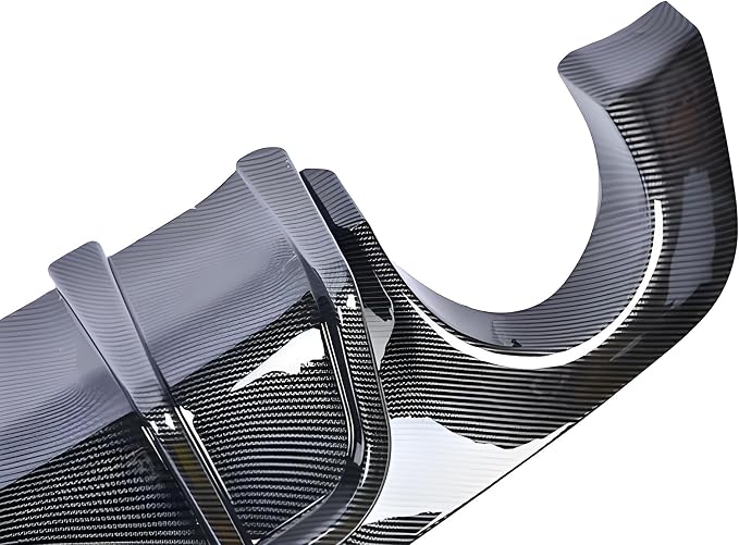 Rear Diffuser W/LED Brake Light Fit for Infiniti Q50 2018-2024 3.0t/ Luxe/RED Sport 400/ Sensory,Rear Bumper Lower Lip Splitter Spoiler Body Kit Trim Exterior Accessories(Carbon Fiber Style)