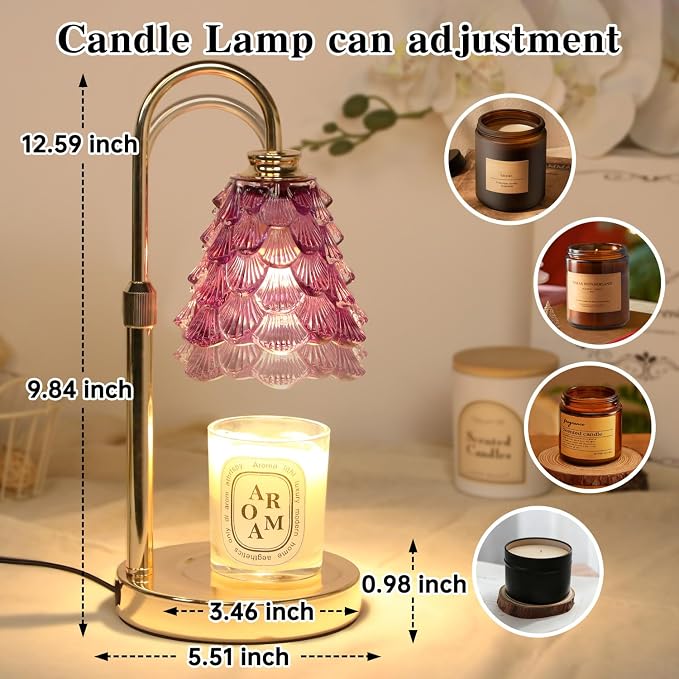 GEEZO Fragrance Candle Warmer Lamp，Electric Candle Warmer with Timer & Dimmer，Mom Christmas Birthday Gifts for Women, House Warming Gifts New Home Bedroom Decor