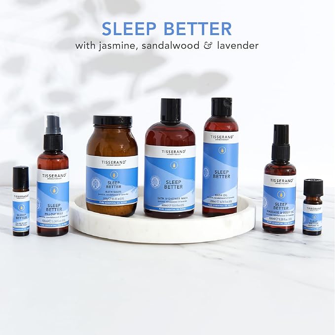 Tisserand Aromatherapy | Sleep Pillow Mist for Body & Room Contains a Soothing Blend of Pure Essential Oils Including, Jasmine, Sandalwood & Lavender | 100% Pure Essential Oil Blend | 3.38 fl. oz.