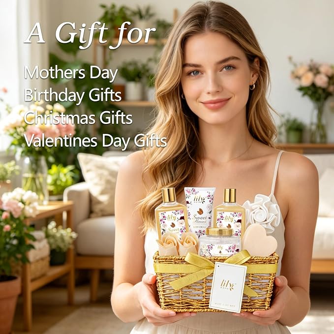 Gifts for Women, Birthday Gift, Bath and Body Gift Basket Set - 9 Pcs Spa Gift Basket for Women, Spa Kit | Christmas Gifts, Valentines Day Gift, Mothers Day Gift Basket Set for Mom