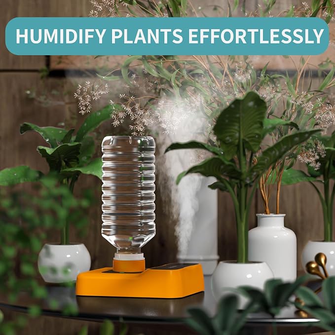 Travel Humidifier, Portable Small Humidifier for Plants, Bedroom, Office, Hotel or Car, 5000mAh Battery Operated Mini Cool Mist Humidifiers, Quiet 23dB, Auto-off, Night Light & BPA-Free, Orange