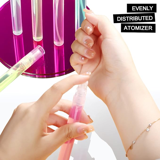 Teenitor Mini Spray Bottle 20PCS, 10ml Perfume Bottle Empty Perfume Atomizer, Plastic Perfume Travel Refillable Sample Bottle, Fine Mist Spray Bottles