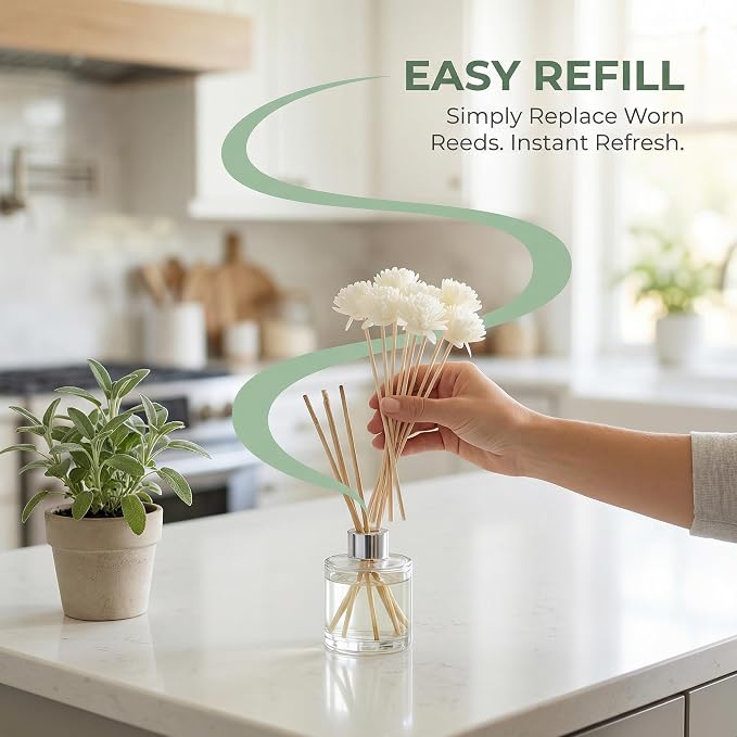 Beavorty Air Diffuser Oil Diffuser Sticks 30pcs Rattan Diffuser Sticks Aroma Diffuser Sticks Refill Replacement Reed Fragrance Diffuser Vase Fillers Diffusers