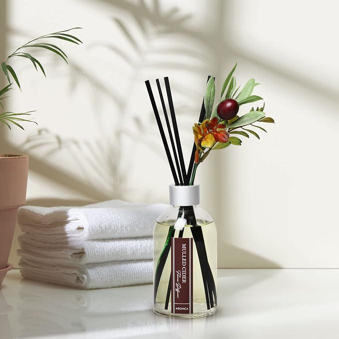 Aronica Aronica Christmas Tree Diffusir Oil Cinnamon, Mulled Spice Apple Oil with Sticks, Winter Candy Scented Reed Diffuser, Home Fragrance Decor