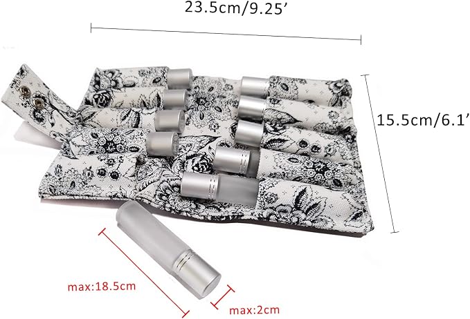Essential Oil Purse Canvas Oil Pouch Storage Bag 10-bottle 5ml-10ml Perfume Bottle Oil Travel Bag Nail Polish Bag