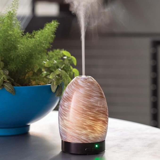 Airome Sparkling Sands Medium Essential Oil Diffuser|100 mL Humidifying Ultrasonic Aromatherapy Diffuser 8 Colorful LED Lights, Intermittent & Continual Mist, Auto Shut-Off