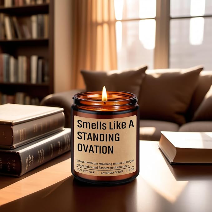 LEADO Funny Standing Ovation Candle, Stage Performers Gifts - Theater Gifts for Actors, Singers, Dancers, Theater Kid, Student, Graduate - Musical Theatre, Graduation, Acting Ideas for Women Men Girls