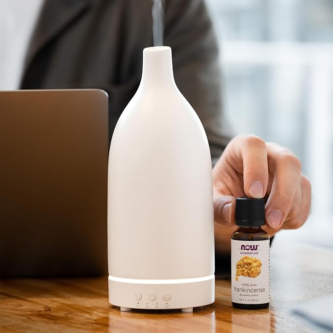 NOW Essential Oils, Frankincense Oil, Centering Aromatherapy Scent, Steam Distilled, 100% Pure, Vegan, Child Resistant Cap, 1-Ounce