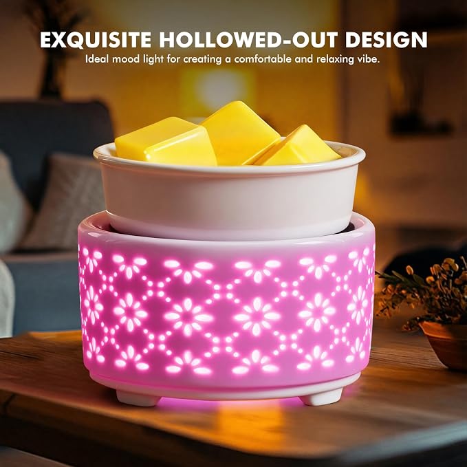 EQUSUPRO Wax Melt Warmer for Scented Wax Melts- Electric 4 in-1 Ceramic Candle Wax Warmer Burner Fragrance Wax Melter for Home Office Bedroom Living Room Decor & Gifts for Women