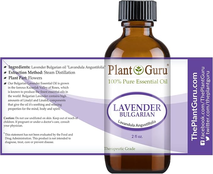 Lavender Essential Oil 2 oz (Bulgarian) 100% Pure Natural Undiluted Therapeutic Grade for Skin, Body and Hair Growth, Aromatherapy Diffuser, Great for Relaxation and Calming.