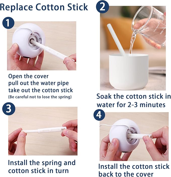 Humidifier Filters Sticks 3.66'' Replacements Cotton Stick Small Humidifier Filter Stick for INVODA Mini Cool Mist Humidifiers (24PCS)