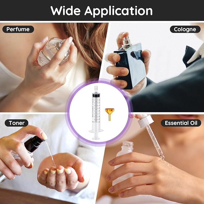 Segbeauty 10pcs Perfume Refill Tool Kit for Travel, 10ml 0.34oz Plastic Perfume Extractor Refill Tool for Cologne, 5pcs Large Funnel Perfume Dispenser Transfer Tool Set for Refillable Cologne Atomizer