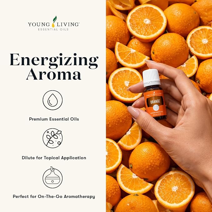 Young Living Orange Essential Oil, 15 ml – Bright Citrus Aroma for Diffuser, Topical Use & DIY Blends | Fresh, Uplifting Scent | Carefully Crafted with Seed to Seal Commitment