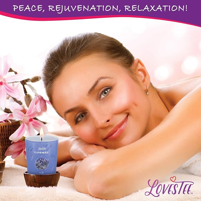 Christmas Gifts, Relaxing Lavender Spa Gift Baskets for Wome Birthday, Bath and Body Set-Kit Includes Candle, Essential Oil, Body Scrub, Bath Salt, Body Lotion, Shower Gel and Body Scrub Brush