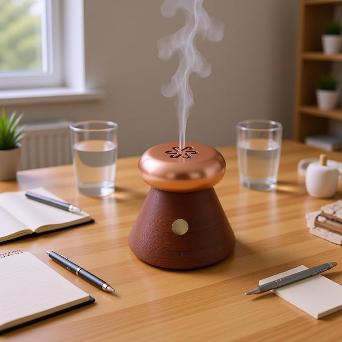 Zopsc Essential Oil Diffuser Premium Wooden Safe Automatic Shut Off Aromatherapy Diffuser for Bedroom,Office,Compact and Portable