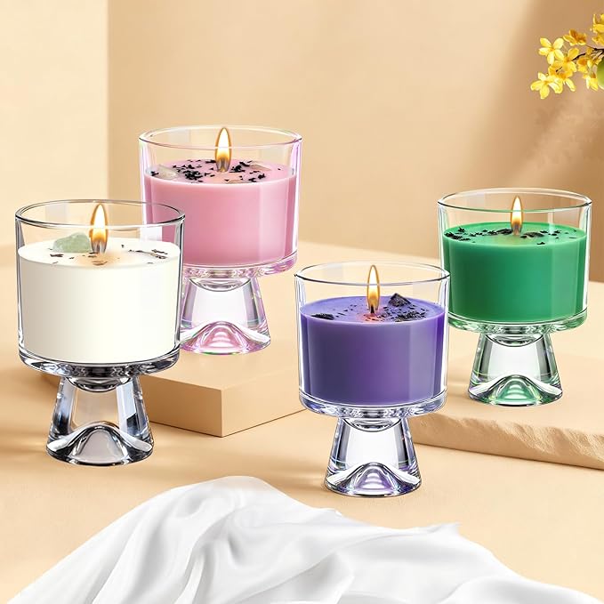 Freesia Scented Soy Candle, 48-Hour Long Burning Aromatherapy Candle for Home Spa, Gift for Mom Women Birthday Valentine (Green, 0.99 lb)