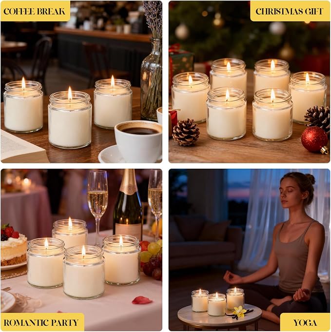 24 PCS 4oz White Soy Wax Candles, Classic Vanilla Scented Candle Gift Set | Warm & Cozy Bulk Favors for Weddings, Housewarming, Holiday Parties | Relaxing Home Fragrance.
