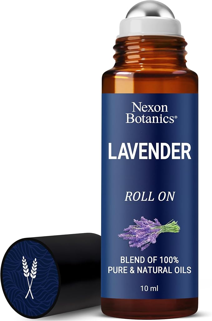 Lavender Essential Oil Roll-On 10 ml - Pure & Natural Blend, Prediluted Roller for Calmness, Relaxation & Skin Care - Nexon Botanics