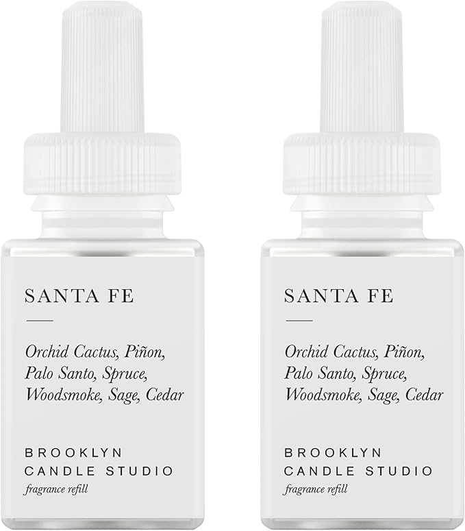 Pura & Brooklyn Candle Studio Home Scent Refill - Smart Home Air Diffuser - Up to 120-Hours of Luxury Fragrance per Refill - Home Essential - Clean & Safe Diffuser Fragrance - 2 Pack, Santa Fe