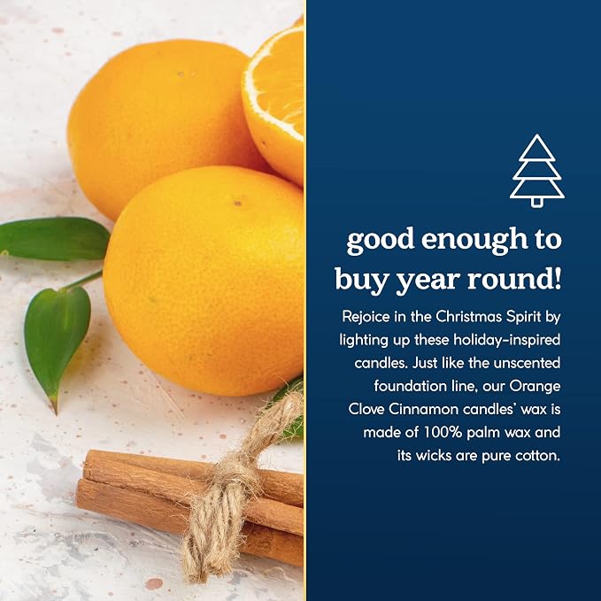 GoodLight Paraffin-Free Scented Candle in Stylish Tin (Orange Pomander, 6 oz)