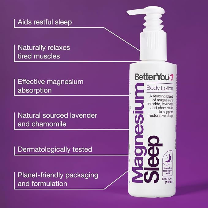 BetterYou Adult Sleep Bundle - Magnesium Bath Salt, Body Lotion, and Essential Oils Spray - Soothe Tired Muscles - Lavender and Chamomile Blend - 3 pc