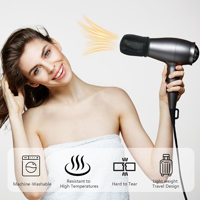 2Pcs Travel Hair Diffuser for Hair Dryer - Compact and Portable (5.12x3.15) Travel Hair Dryer Diffuser Sock‌ Made of Soft, Heat-Resistant and Flexible Foam, Tear-Resistant and Reusable