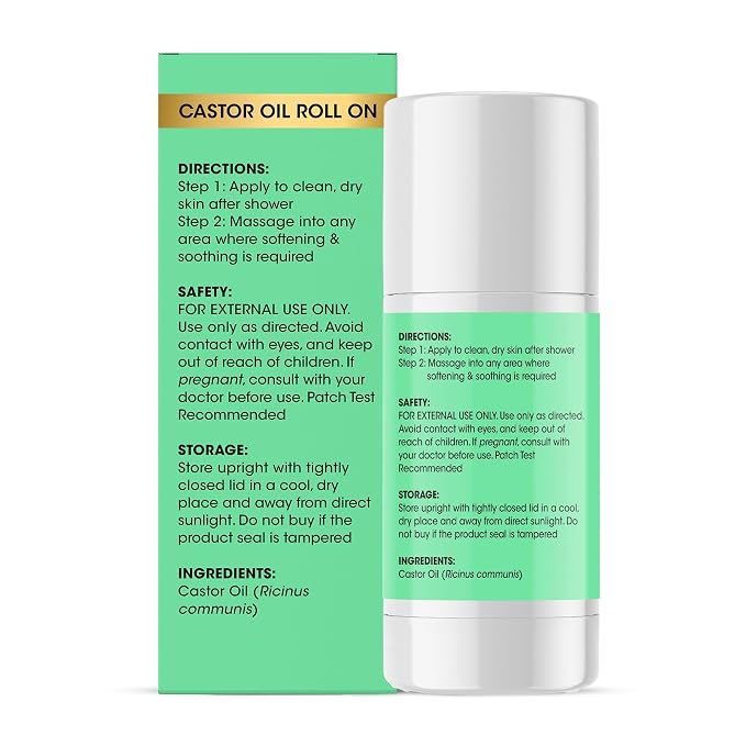 Botanic Hearth Castor Oil Roll On | For Hair, Brows, Lashes & Skin | Hydrating Scalp & Body Oil | Travel-Friendly Roller | Plant-Based Formula | No Parabens or Mineral Oil | 1.7 fl oz