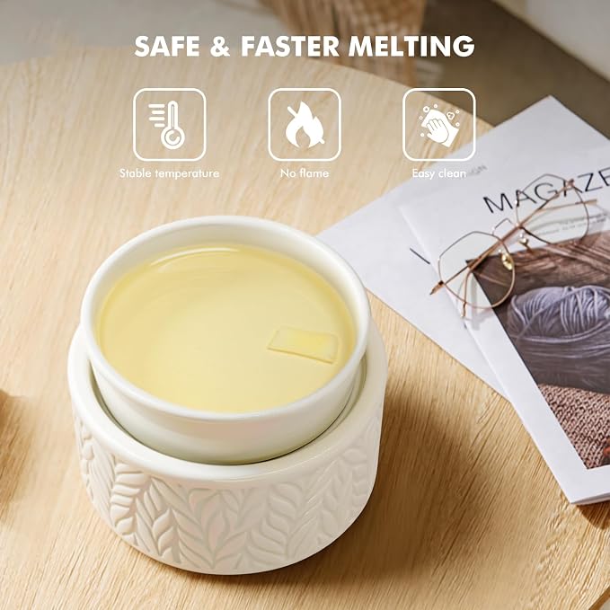 EQUSUPRO Wax Melt Warmer for Scented Wax Melts- Electric 4 in-1 Ceramic Candle Wax Warmer Burner Fragrance Wax Melter for Home Office Bedroom Living Room Decor & Gifts for Women
