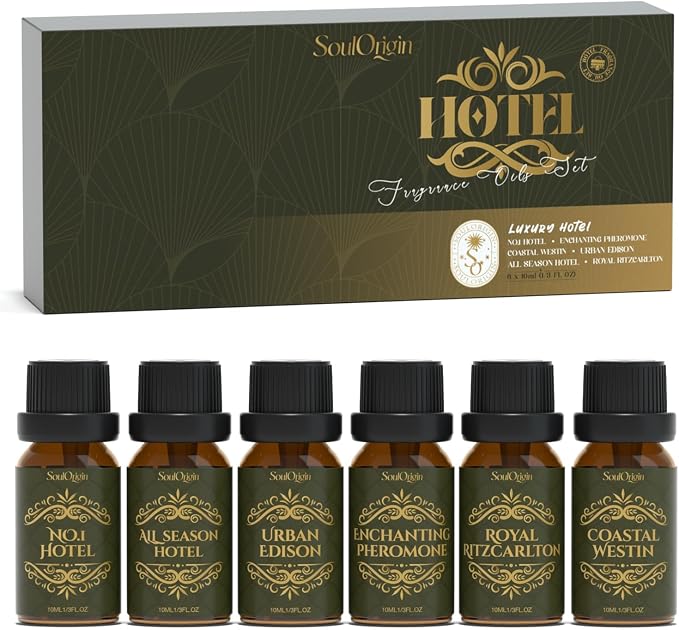 Soulorigin Hotel Diffuser Oils Gift Set, Hotel Collection Fragrance Oil, Luxury Scent Essential Oils Set for Diffuser Home, Inspired by The Four Season and More Scents, Gift for Women and Men