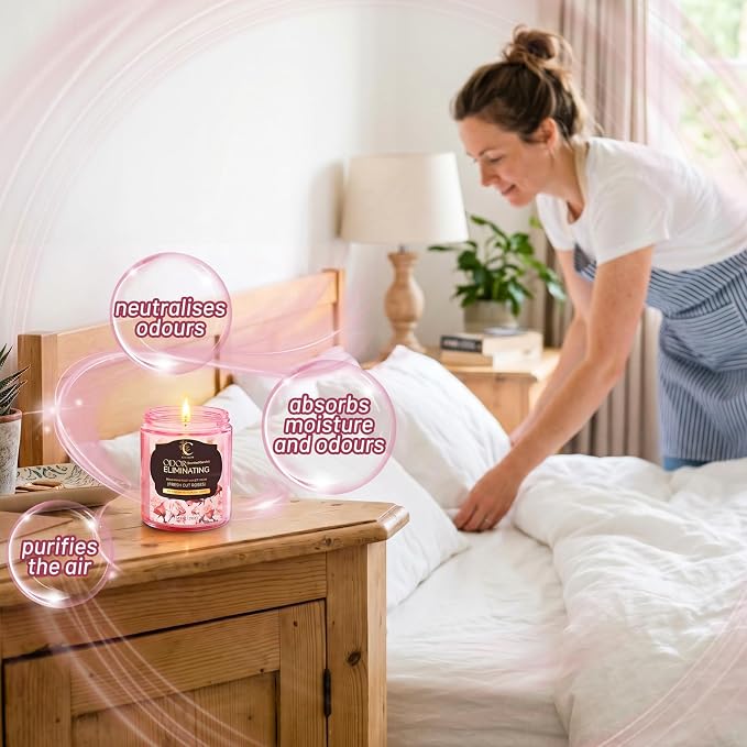Rose Odor Eliminating Candles, Pet Scented Candles for Home, Single Wick Soy Candle Gifts for Women, Men, Ideal for Creating Relaxing Atmosphere, Over 50 Hours of Burn Time