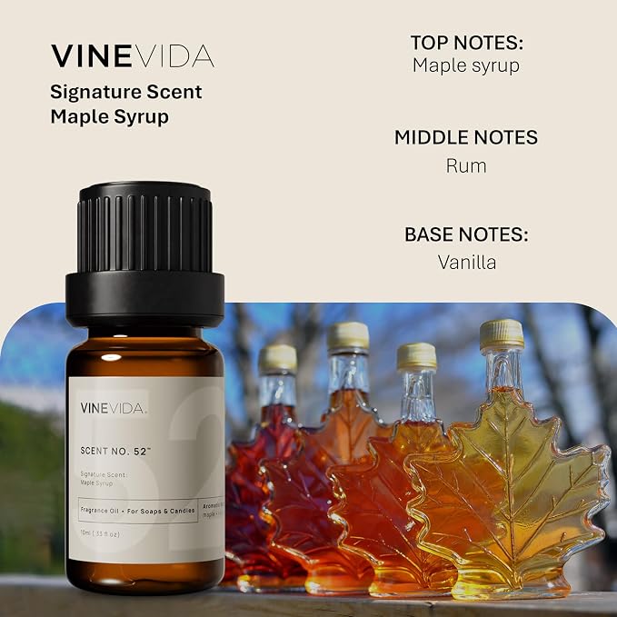 VINEVIDA Scent No.52 [0.33oz] Fragrance Oil for Candle & Soap Making - Natural Candle Scents - Made in USA