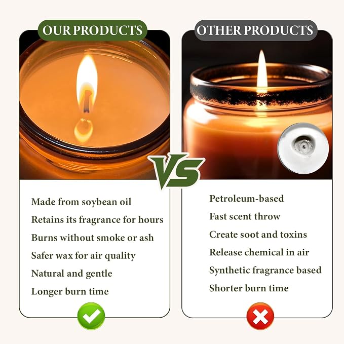 Balsam & Ceda Candle Jar, Scented Candle with up to 50 Hours of Burning Time, Soy Wax Blend for Consistent Long Lasting Scent, Aromatherapy Gift for Men and Women