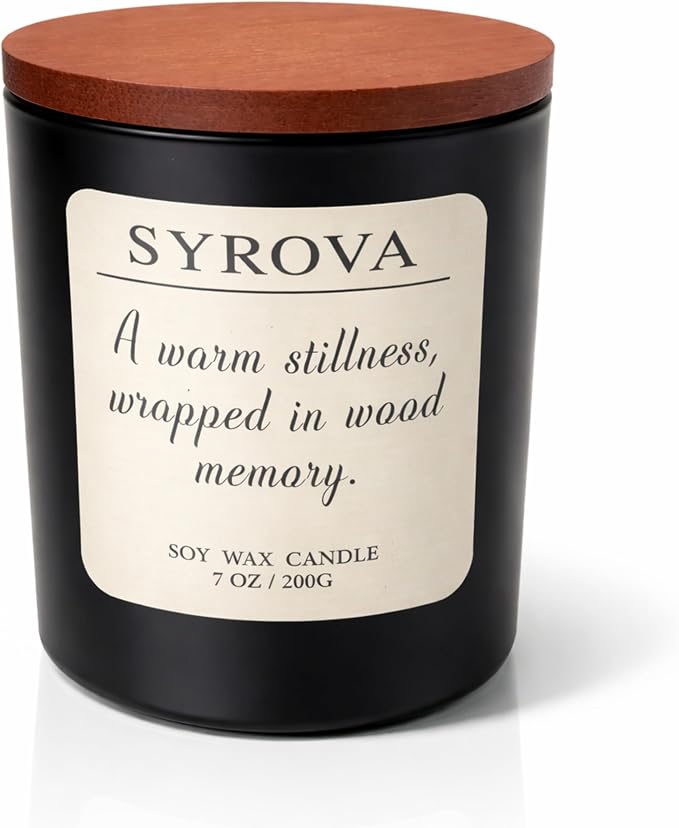 Vanilla & Cedarwood Candle, Luxury Scented Soy Candle 7oz, Cozy Sweet Fragrance for Home, Long Lasting Aromatherapy Candle, Gift for Women, Modern Jar Candle