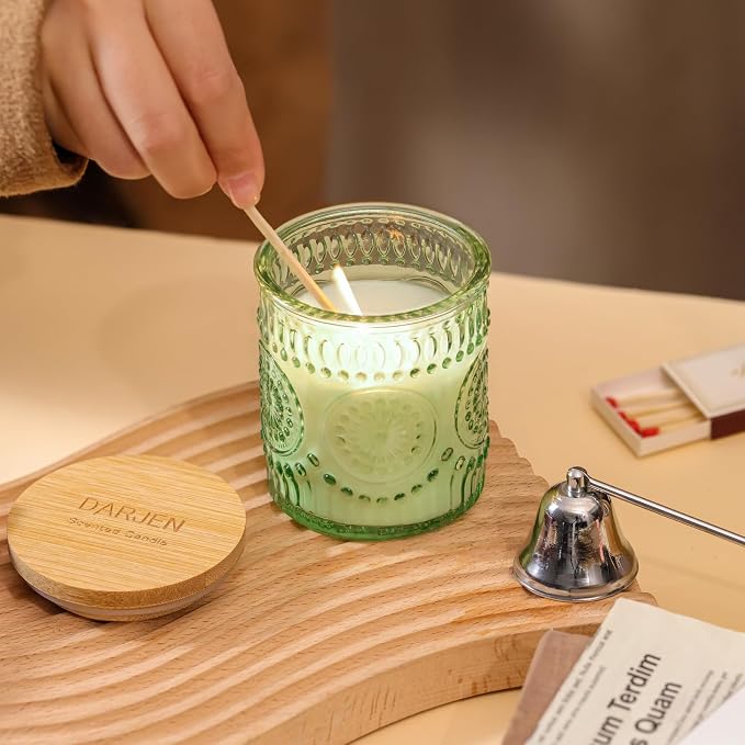 Eucalyptus & Sage Soy Scented Candles for Home- 5.3oz 35H Natural Soy Wax Aromatherapy Jar Candle with Strong Scent, Decorative Aesthetic Candles for Relax, Meditation, Bathroom, Luxury Gift for Women