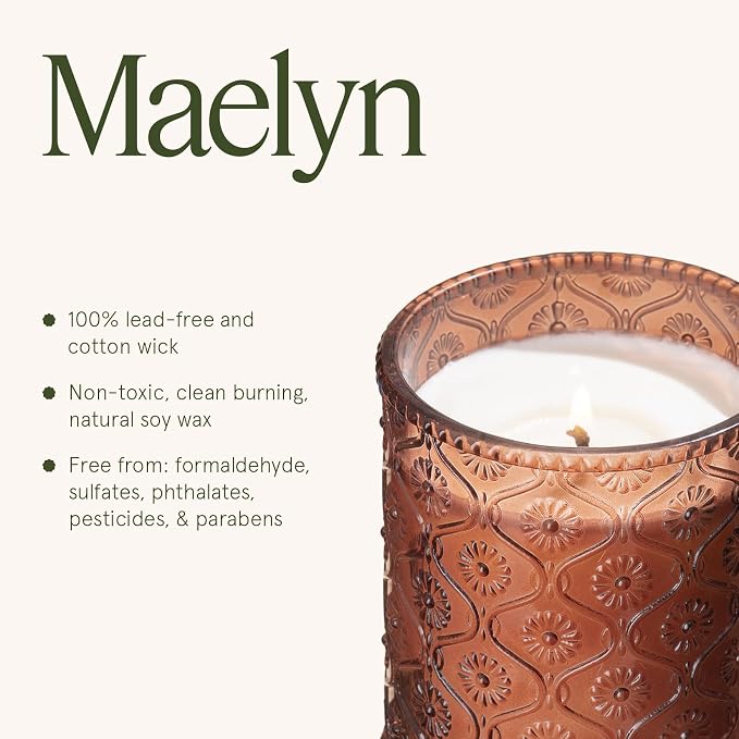 LA JOLIE MUSE Hearth & Velvet Flames Candle - Saffron, Clove, Vanilla | 6 oz Natural Soy Wax | 40 Hours Clean Burn | Elegant Home Décor | Gift-Ready for Hosts & Gatherings