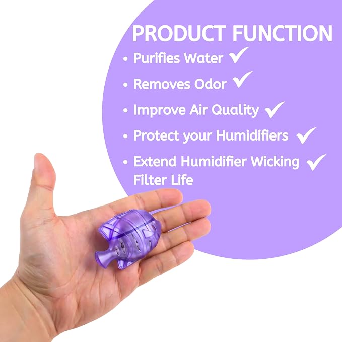 Nispira 12 Fish Universal Demineralization Cleaners for Protec Guardian Aquastick Humidifiers Ultrasonic Evaporative Dehumidifiers Hard Water Removes White Dust Odor